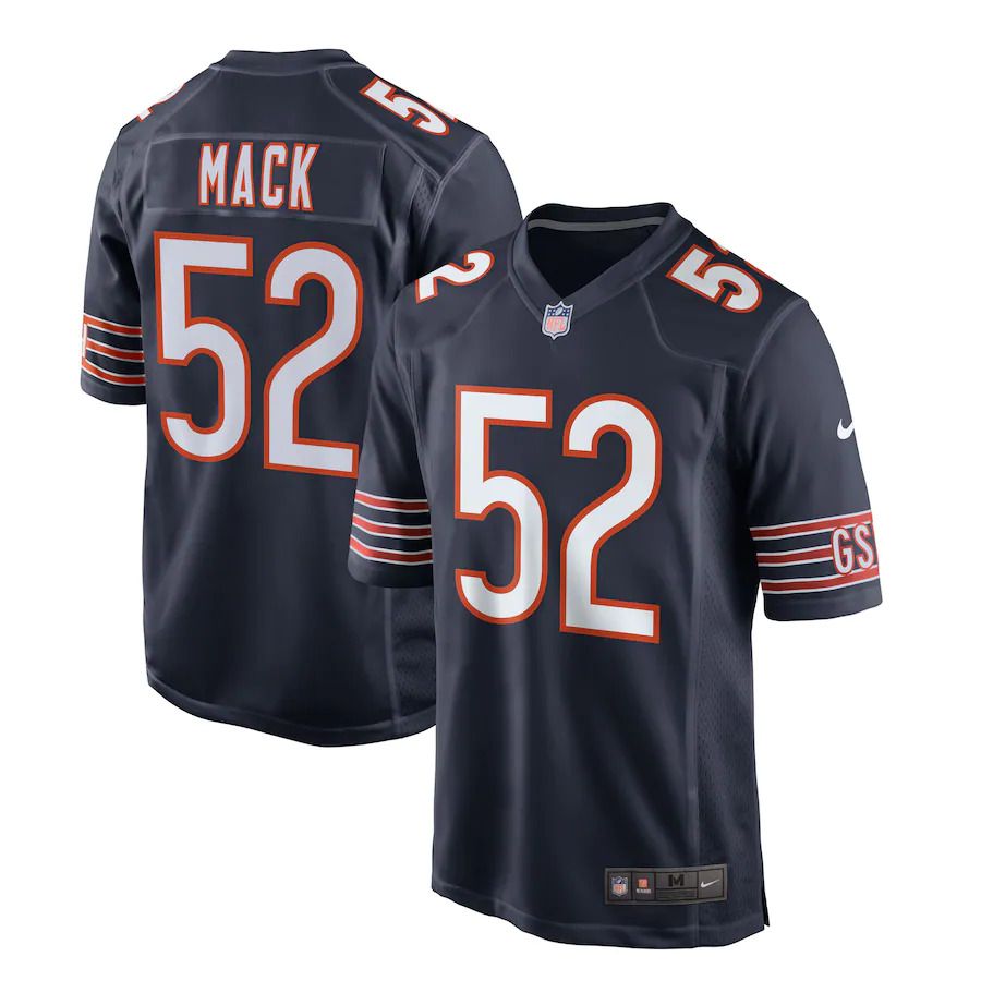 Men Chicago Bears #52 Khalil Mack Nike Navy Game Player NFL Jersey